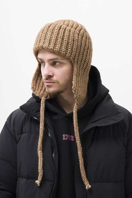 Gestrickte Uschanka-Mütze für Herren von Weasley Brown. Hüte. Farbe: braun. #8056115