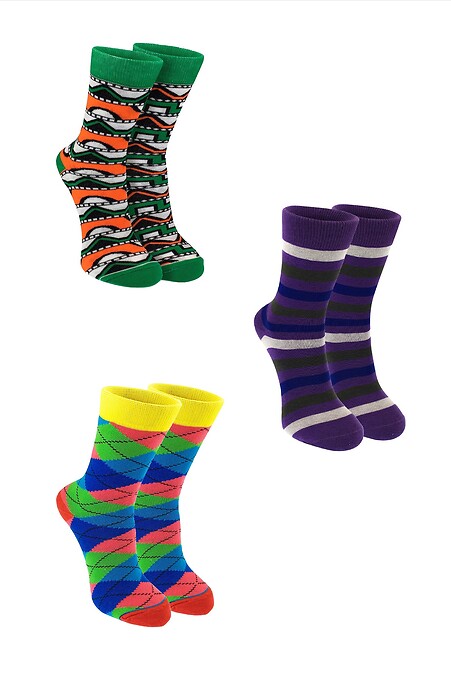 Набір різнокольорових шкарпеток (3) - #2040116