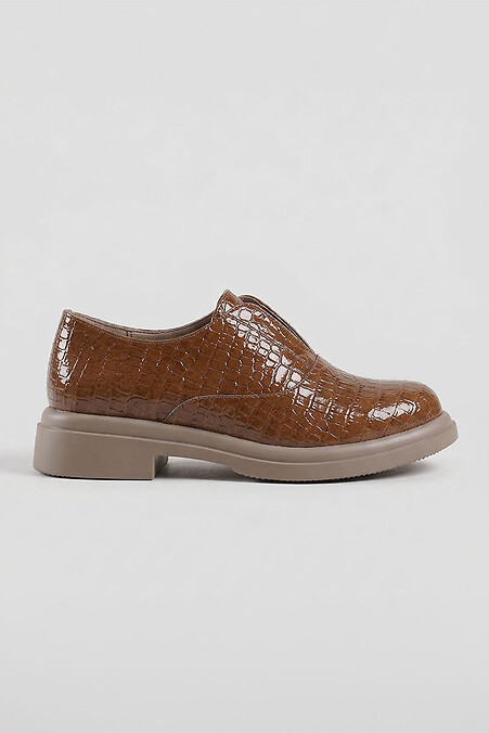 Patent leather closed loafers on low heel — women's loafers - #4207116