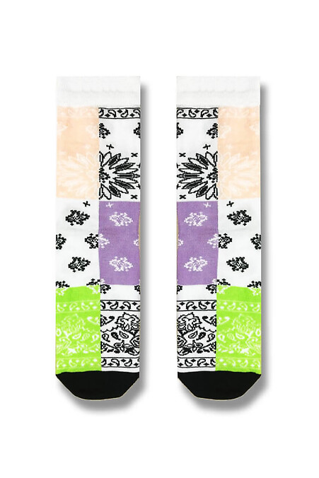 Шкарпетки Бандана. Гольфи, шкарпетки. Колір: зелений, фіолетовий. #8041116