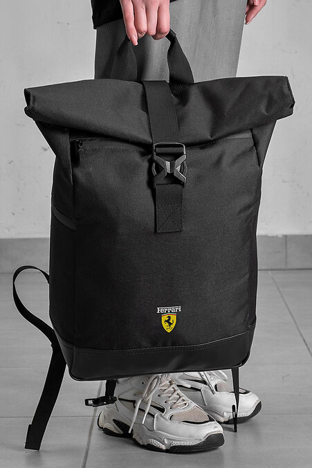 Женский Повседневный Рюкзак Роллтоп Школьный Without С Принтом Ferrari Black - #8055117