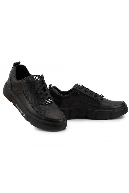 Skórzane sneakersy młodzieżowe wiosna-jesień. trampki. Kolor: czarny. #8018129