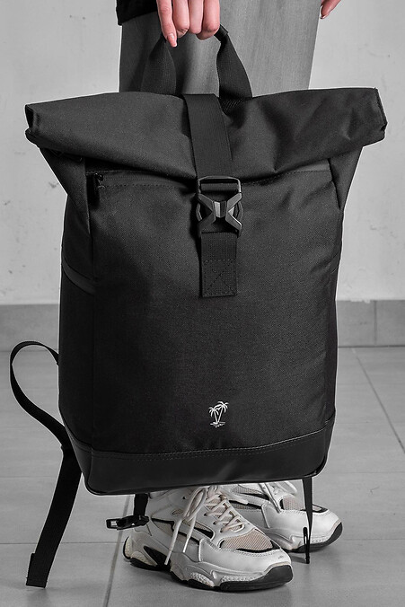 Жіночий Повсякденний Рюкзак Роллтоп Шкільний Without З Принтом Palm Black - #8055133