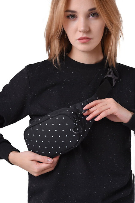 Waist Pack STINGER | polka dots 4/20. Belt bags. Color: black. #8011134
