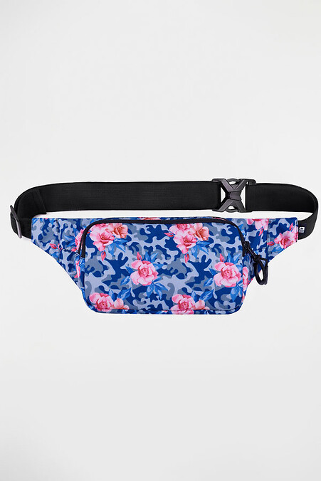 Waist Pack STINGER | camo with pink roses 3/19. Belt bags. Color: blue, pink. #8011138