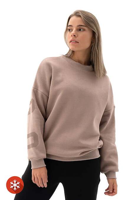 Women's warm sweatshirt Teamv 3 Mocha - #8034143