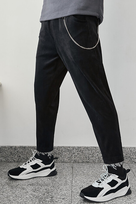 Men's cropped trousers Edge black. Trousers, pants. Color: black. #8043146