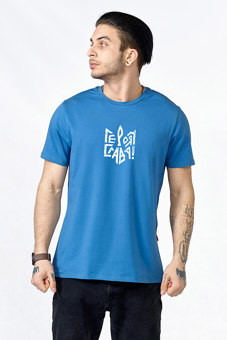T-Shirt LUXUS Heroes_Glory. T-Shirts. Farbe: blau. #9001146