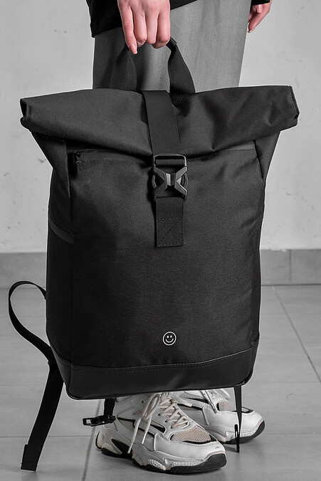 Жіночий Повсякденний Рюкзак Роллтоп Шкільний Without З Принтом Smile Black - #8055147