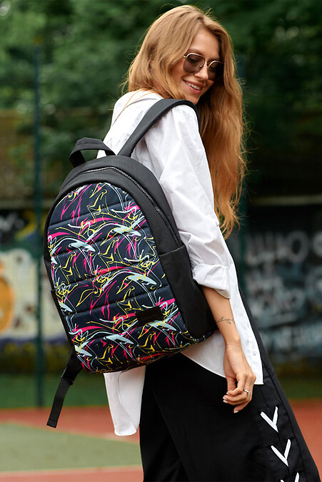 Backpack Sambag Zard LRT black fabric with "ABSTRACT" print - #8045149