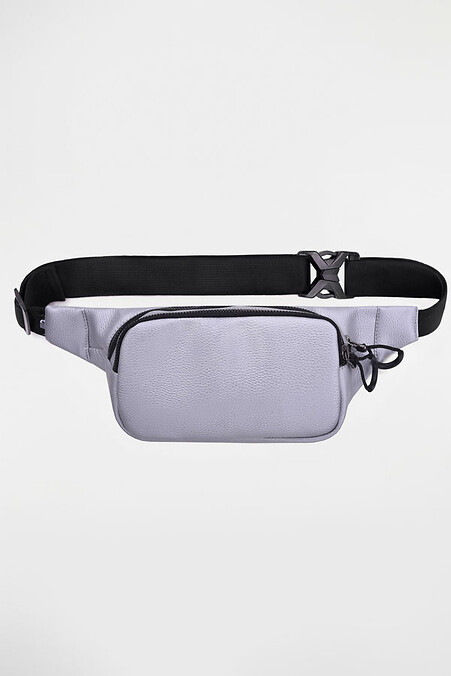 Waist Pack STINGER | eco-leather light gray matte 3/19. Belt bags. Color: gray. #8011162