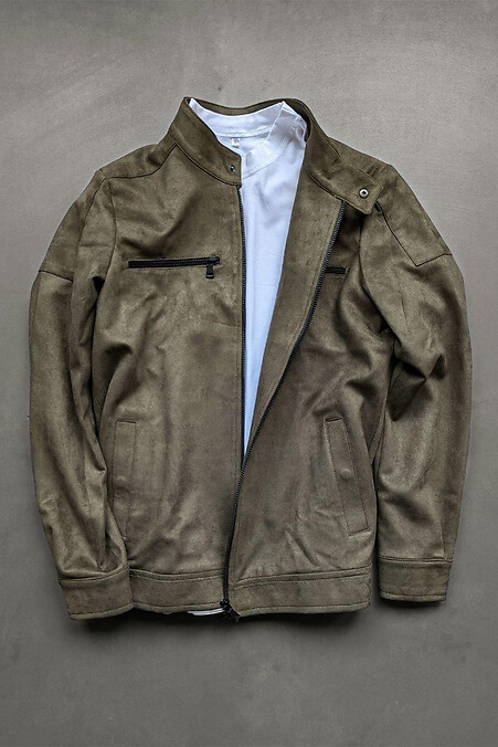 Стильная куртка из замши весна-осень - #8031171