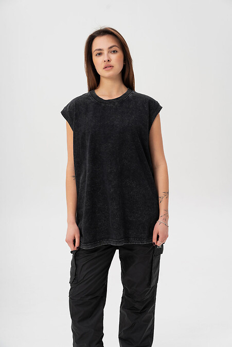 Женская Вываренная Винтажная Спортивная Майка Dante Black - #8056171