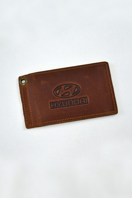 Leather cover for HYUNDAI driver's documents. Wallets, Cosmetic bags. Color: brown. #8046172