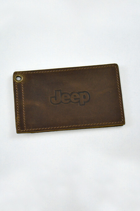 Leather cover for JEEP driving documents. Wallets, Cosmetic bags. Color: green. #8046175
