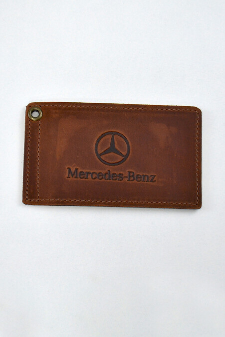Leather cover for MERCEDES driving documents. Wallets, Cosmetic bags. Color: brown. #8046176