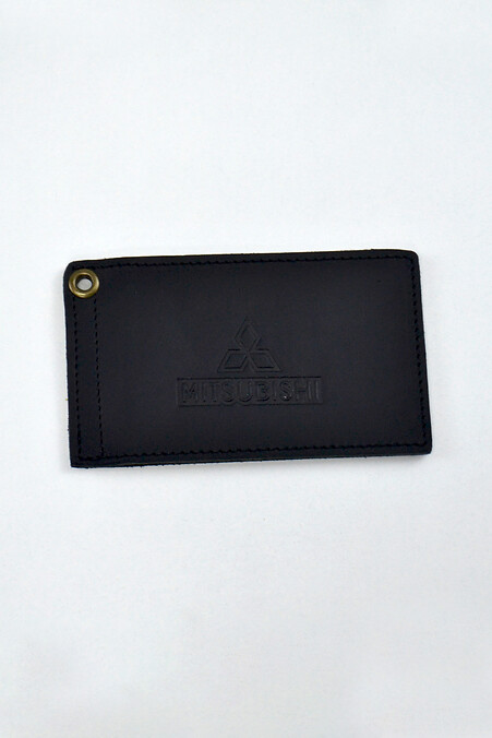 Leather cover for MITSUBISHI driver's documents. Wallets, Cosmetic bags. Color: black. #8046178
