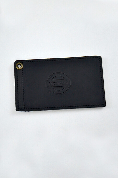 Leather cover for NISSAN driving documents. Wallets, Cosmetic bags. Color: black. #8046180