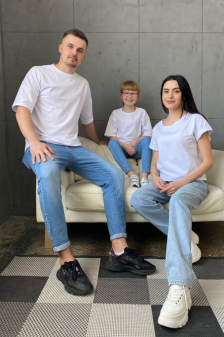 Family look білих футболок. Костюмы. Цвет: белый. #9000181