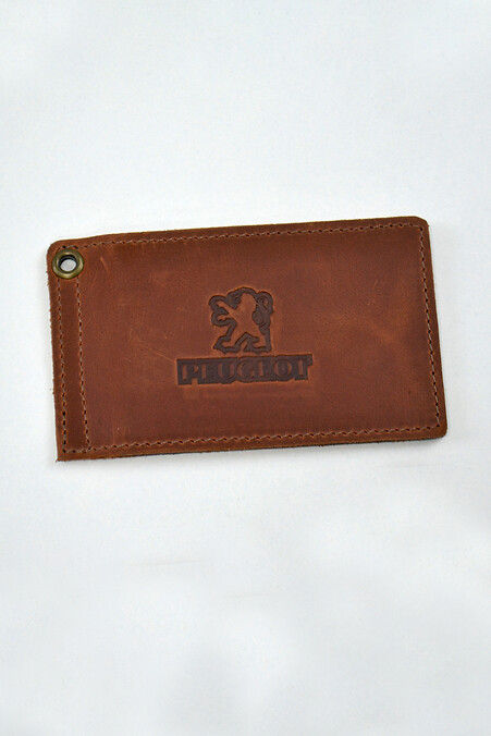 Leather cover for PEUGEOT driver's documents. Wallets, Cosmetic bags. Color: brown. #8046184