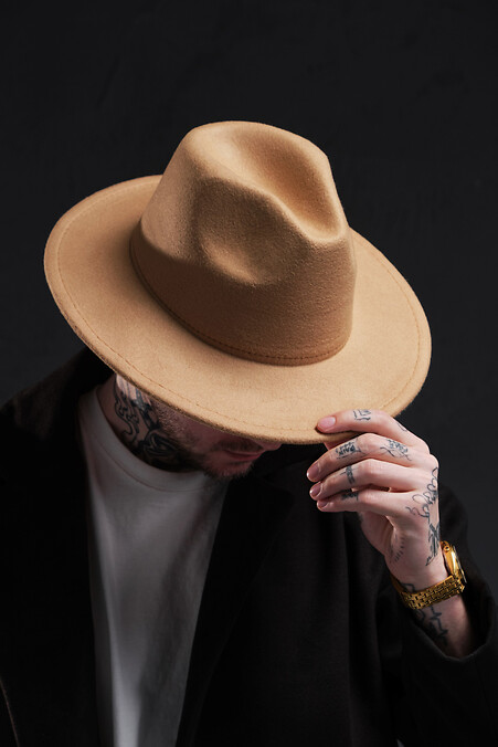 Without Fedora Beige Man Hat. Hats. Color: beige. #8049185