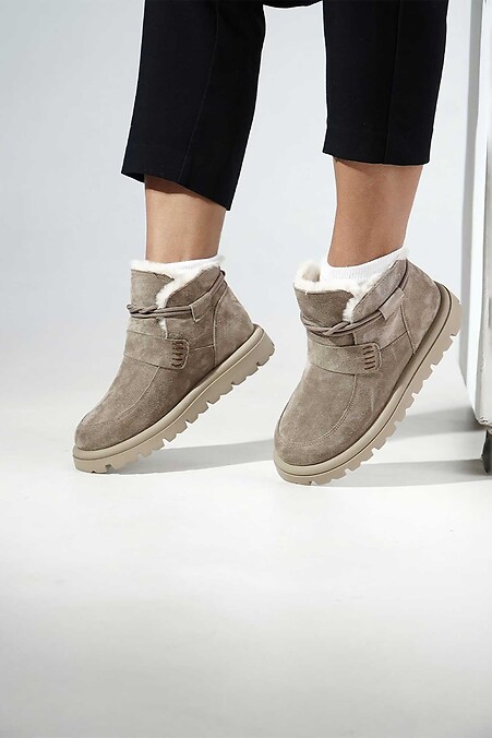 Anatomical light-colored winter boots - #4207187