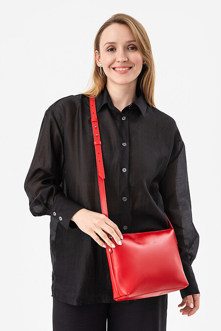 Damentasche aus echtem Leder. Umhängetasche. Farbe: rot. #3300189