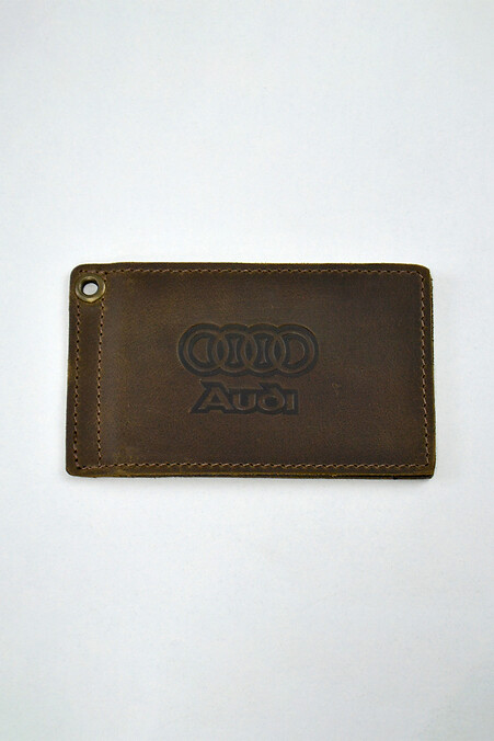 Leather cover for AUDI driver's documents. Wallets, Cosmetic bags. Color: green. #8046191