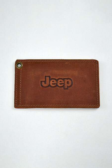 Skórzana okładka na dokumenty kierowcy JEEP. Portfele, Kosmetyczki. Kolor: brązowy. #8046194