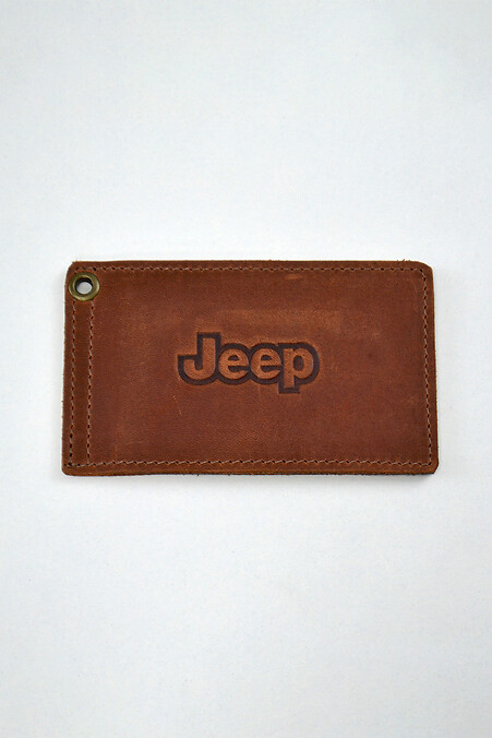Skórzane etui na dokumenty kierowcy JEEP kolor koniak - #8046194