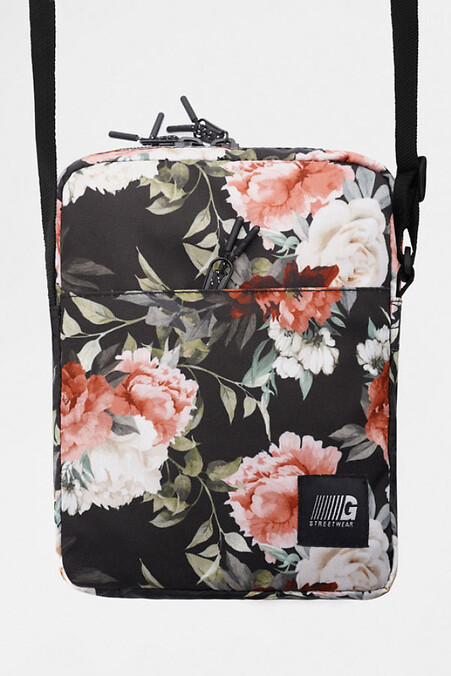 Shoulder Bag MINI | flowers 4/18. Crossbody. Color: black. #8011195