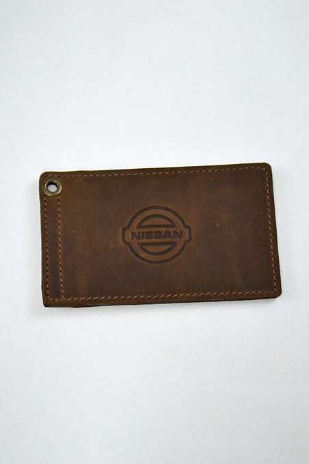 Leather cover for NISSAN driver's documents. Wallets, Cosmetic bags. Color: green. #8046199