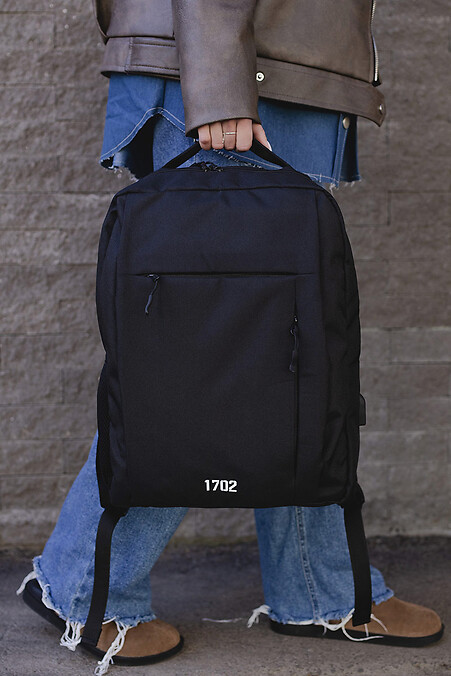 Plecak bez odblaskowego techno USB czarna kobieta. Plecaki. Kolor: czarny. #8049200