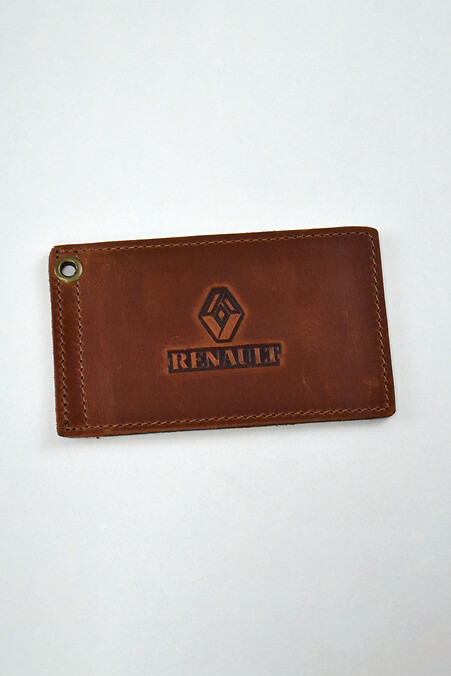 Leather cover for RENAULT driver's documents. Wallets, Cosmetic bags. Color: brown. #8046201