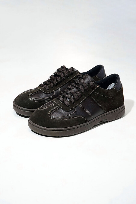 Жіночі шоколадні кеди широкий носок - #4206203