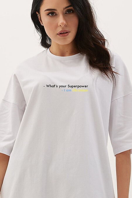 Supermacht-T-Shirt. T-Shirts. Farbe: weiß. #9000204