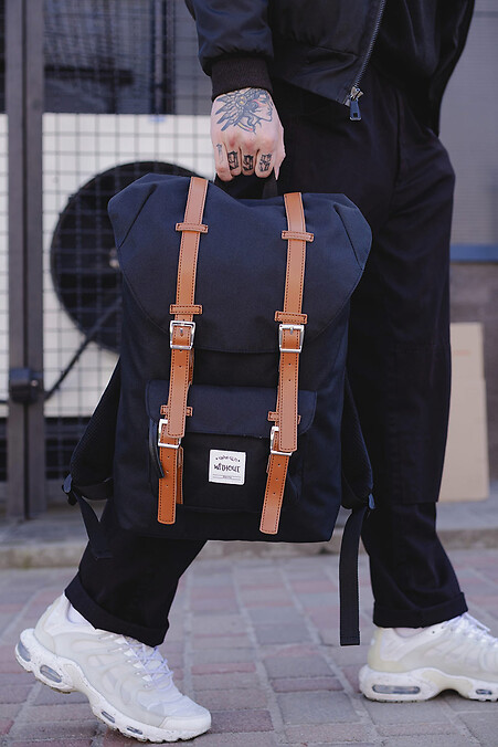 Vintage Rolltop Backpack Without Legend Black Man. Backpacks. Color: black. #8049207