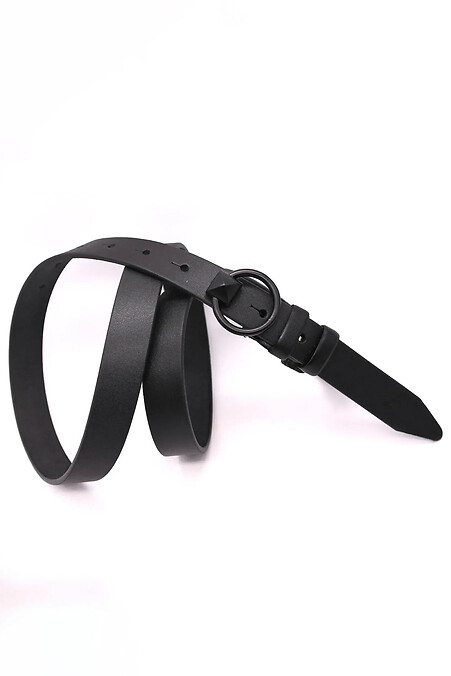 Damengürtel aus echtem schwarzen Leder - #3300208