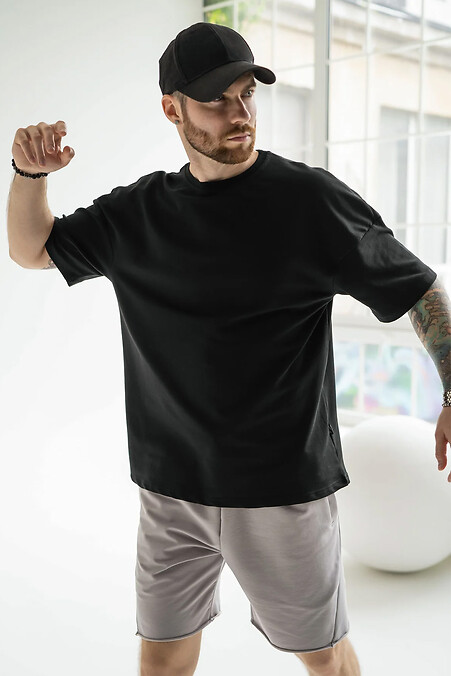 Men's T-shirt Oversize Cotton Black - #8034211