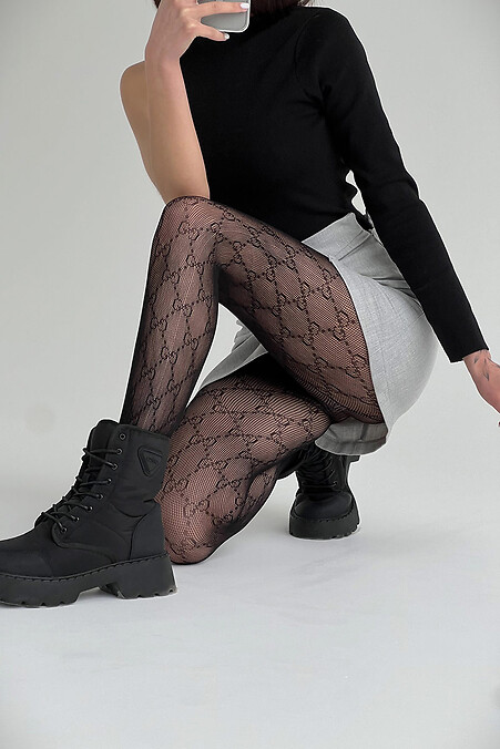Women's mesh tights Net Black. Thin tights. Color: black. #8049223
