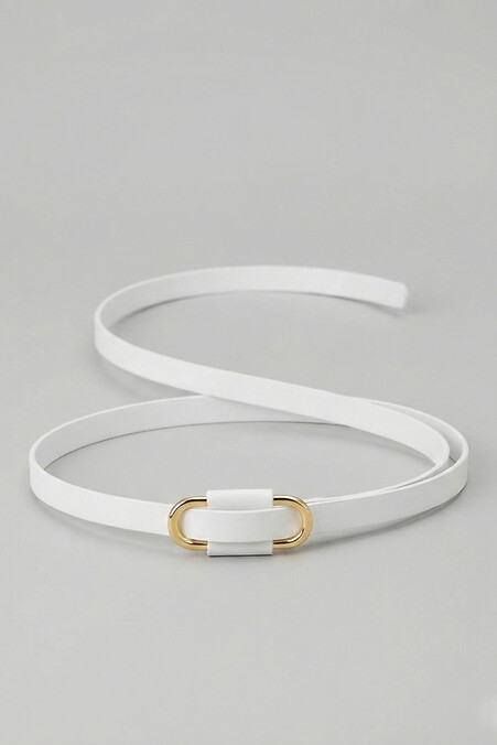 Damengürtel aus echtem weißen Leder. - #3300224