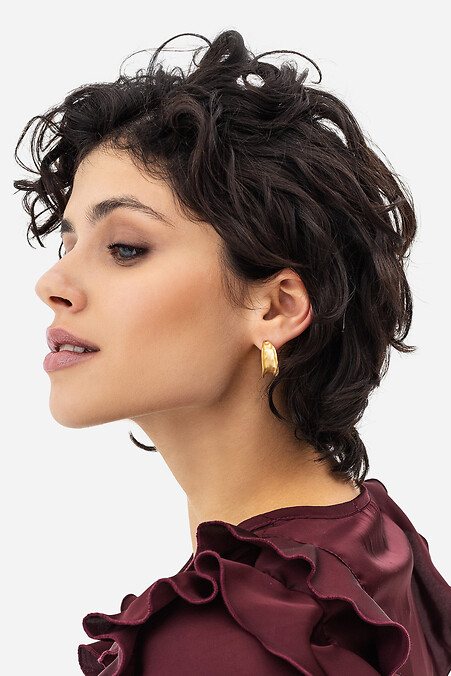Women's earrings wide gold rings - #4515224
