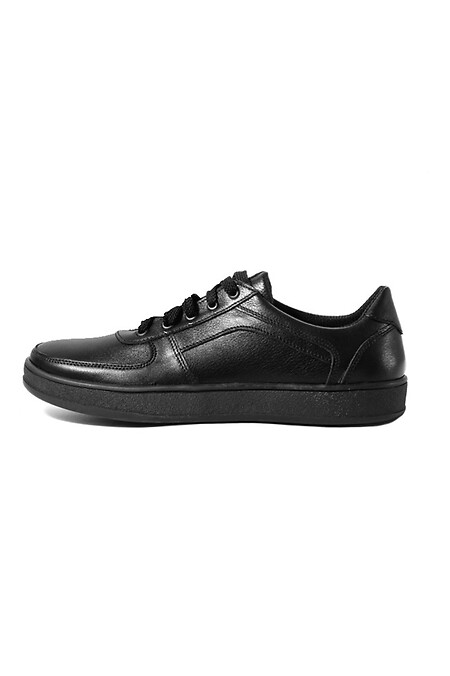 Black sneakers made of genuine leather - #4205225