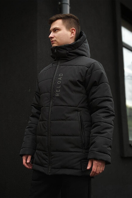 Zimowa długa stylowa kurtka puchowa Arctic. Odzież wierzchnia. Kolor: czarny. #8031226