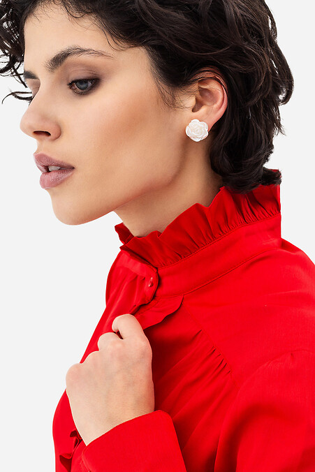 Women's rose-shaped pearl earrings. Women's jewelry. Color: white. #4515228