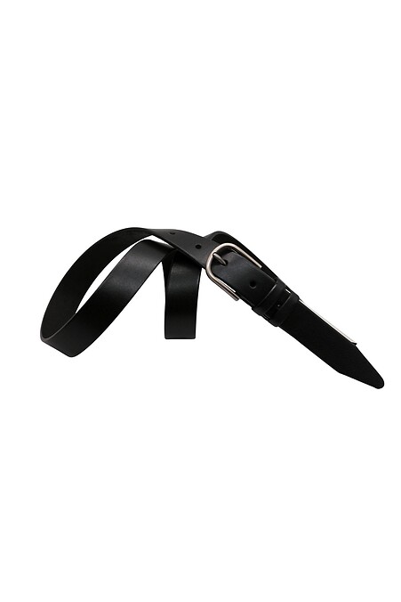 Women's black belt made of genuine leather - #3300229