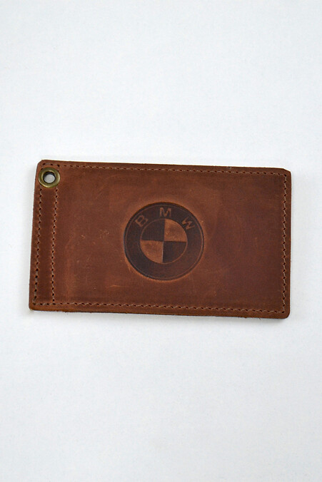 Leather cover for BMW driving documents. Wallets, Cosmetic bags. Color: brown. #8046229