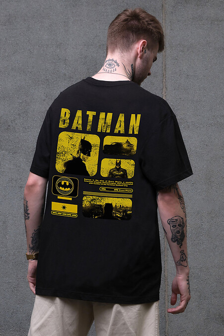 Męska koszulka oversize Without z nadrukiem Batman Black - #8056229