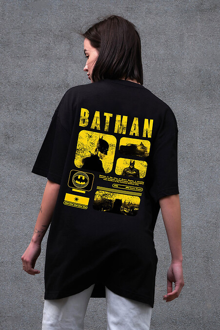 Women's Oversized T-Shirt Without Print Batman Black - #8056230