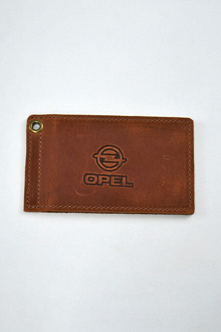 Lederhülle für OPEL-Führerscheine. Brieftaschen, Kosmetiktaschen. Farbe: braun. #8046232